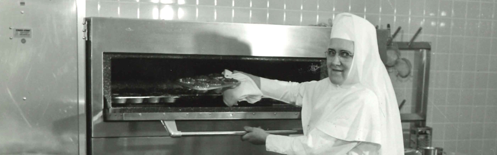 Sister Zita, baking butter tarts at St. Mary's General Hospital (ca. 1961)